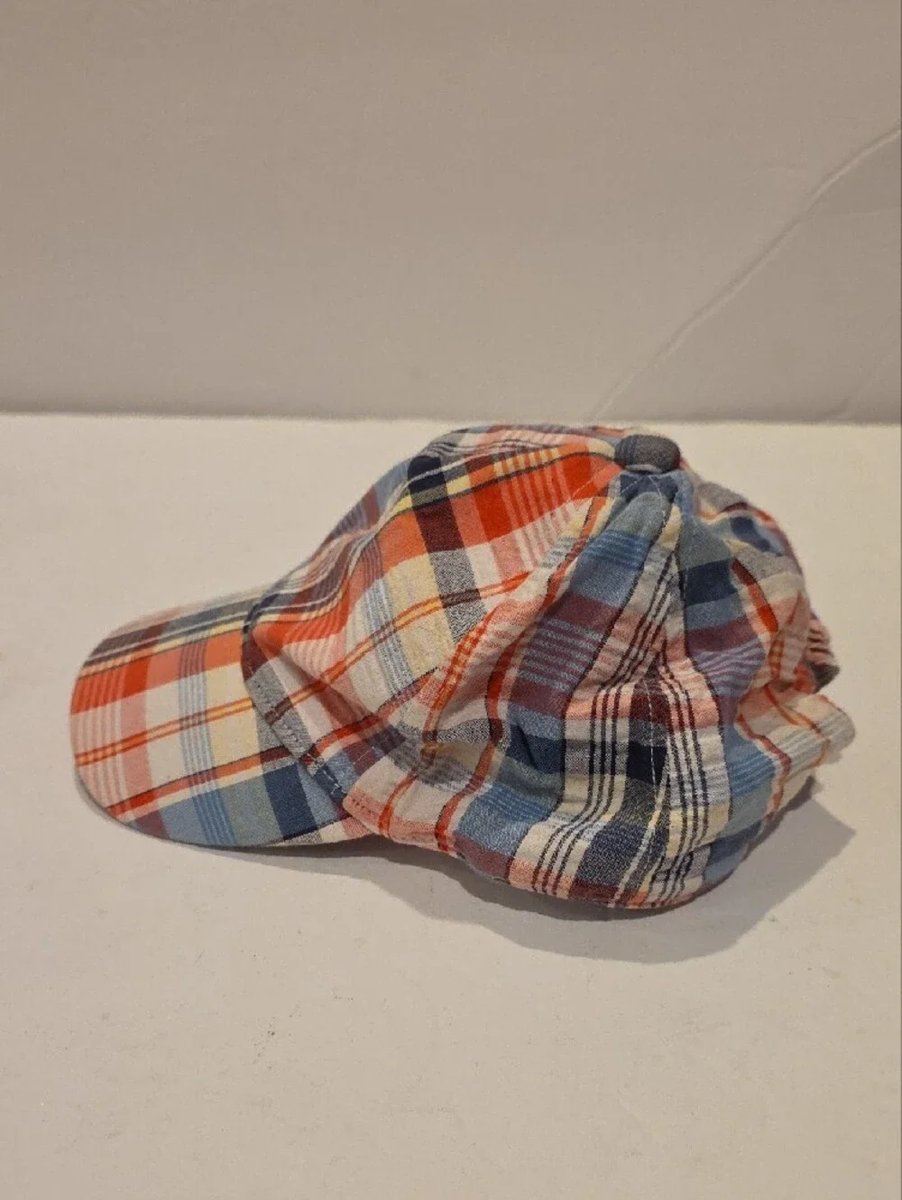 Janie And Jack Plaid Cotton Baseball Cap in Red, Blue & Yellow 1 Year 2 Year Hat